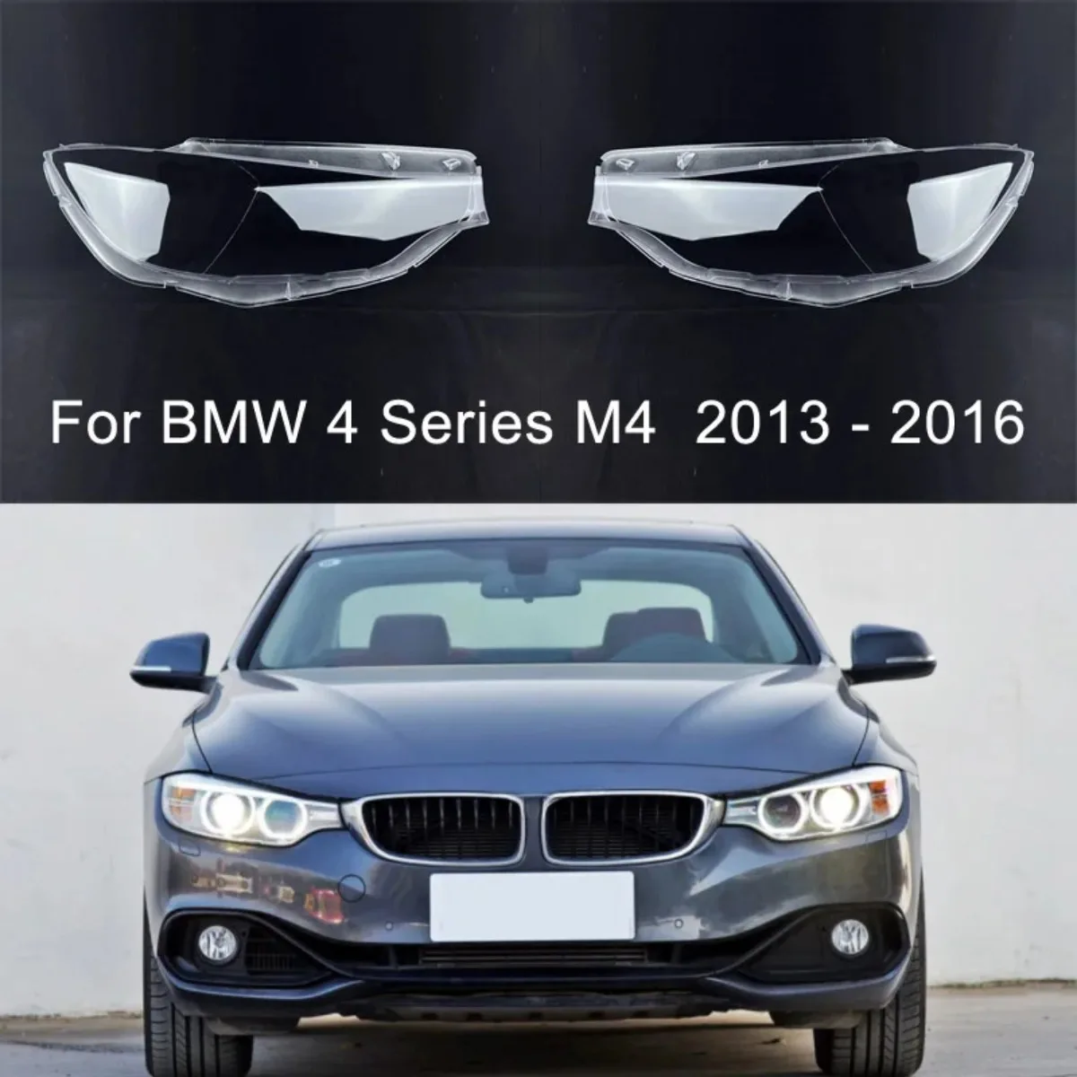 

Pair Car Headlight Lens Lampcover Cover Lampshade Shell For BMW M4 4 Series F32 F33 F36 F82 2013 2014 2015 2016 Headlight Cover