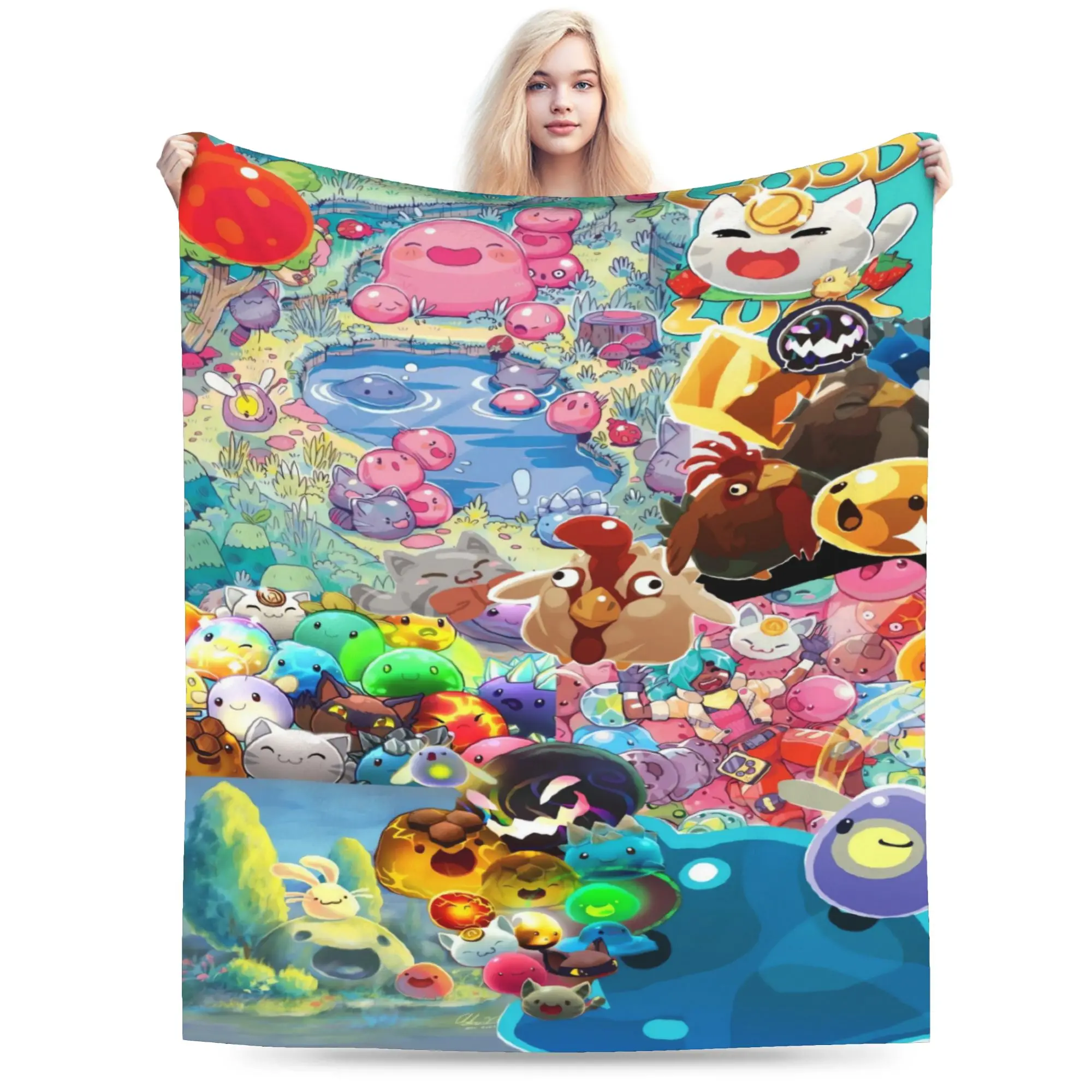 Fresh Scenic Slime Rancher Warm Soft Blanket  Kids Plush Throw Blanket Funny Home Decor Flannel Bedspread Sofa Bed Cover