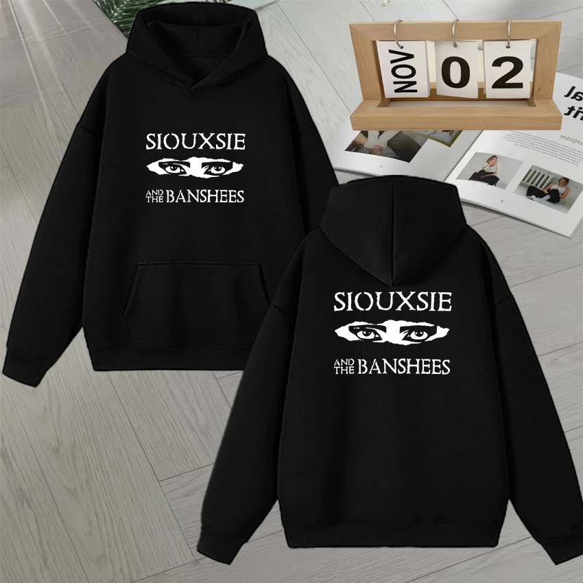 

Siouxsie And The Banshees Long sleeve Double Sided Sweatshirts Bodywarmer Men Women Fleece Loose Autumn Winter Hoodies Unisex