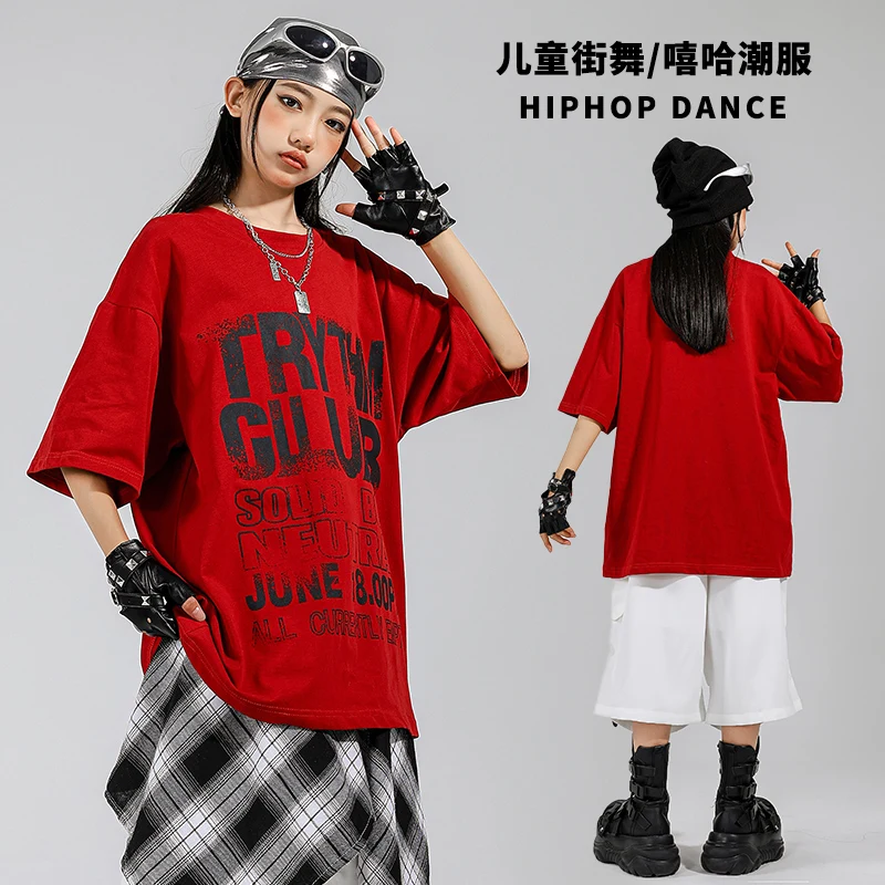 Ragazzi Hip Hop T-shirt allentata Pantaloncini mimetici Street Dance Ragazze K-pop Cargo Jogging Costume jazz Abbigliamento per bambini Set Kid Streetwear