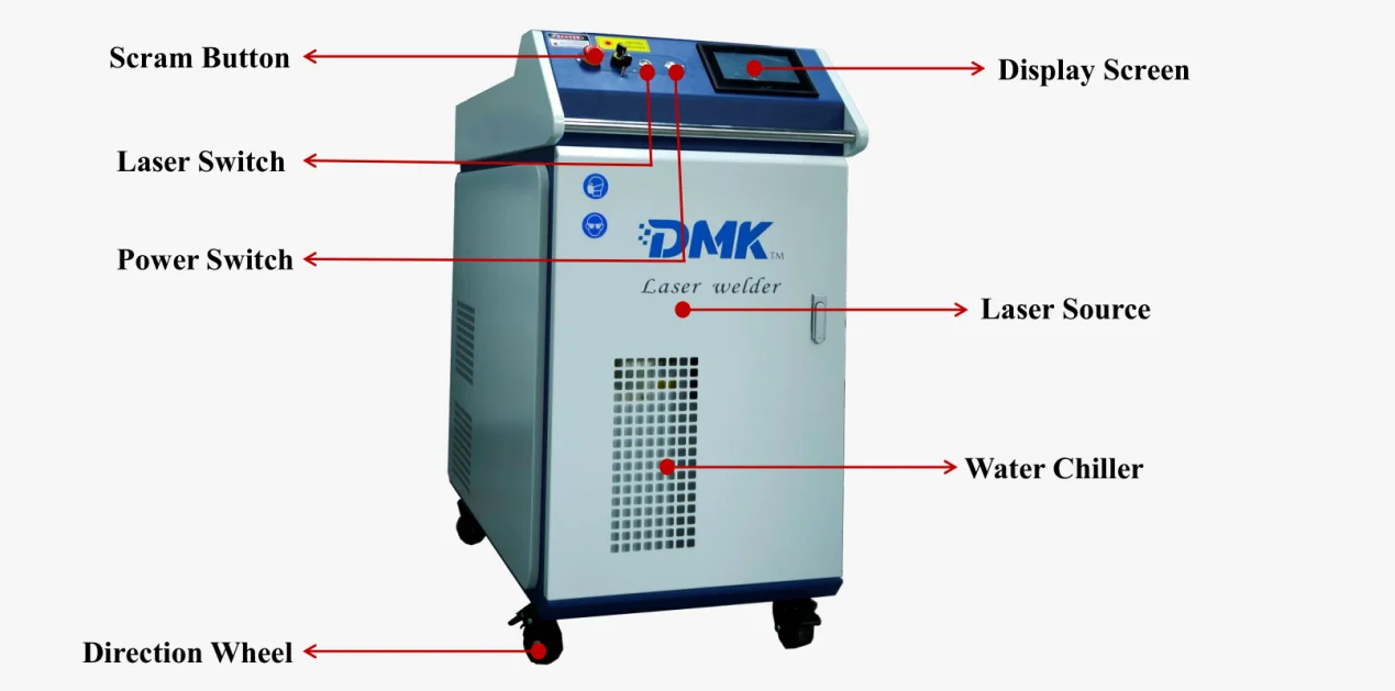DMK 1000 واط آلة التنظيف بالليزر نظافة Derusting للسيارات محور تنظيف السيارات تجديد