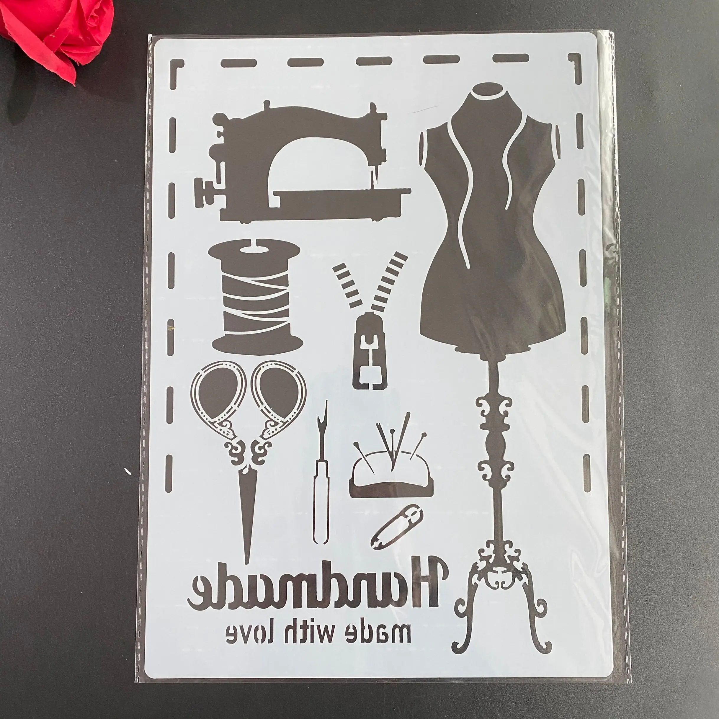 DIY Stencils Wall Painting Scrapbook Coloring Embossing Album Decorative Paper Card Template A4 29 * 21cm Sewing machine