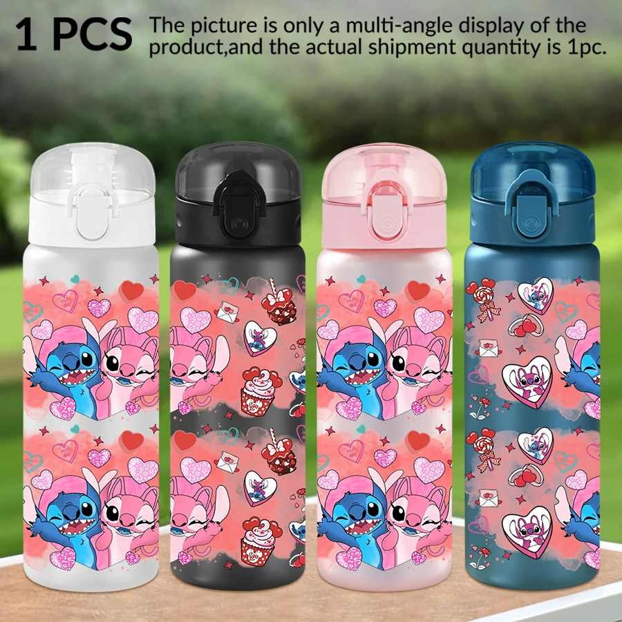 

1 шт., пластиковая бутылка для воды Disney Stitch Angel, 26 унций, спортивная чашка для воды на открытом воздухе, подарок на день рождения/повернення домой