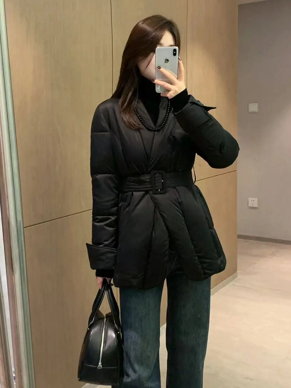 

Женская теплая пуховая куртка LZY Zhin с V-образным вырезом, приталенная, для осени и зимы, модная, для повседневной носки