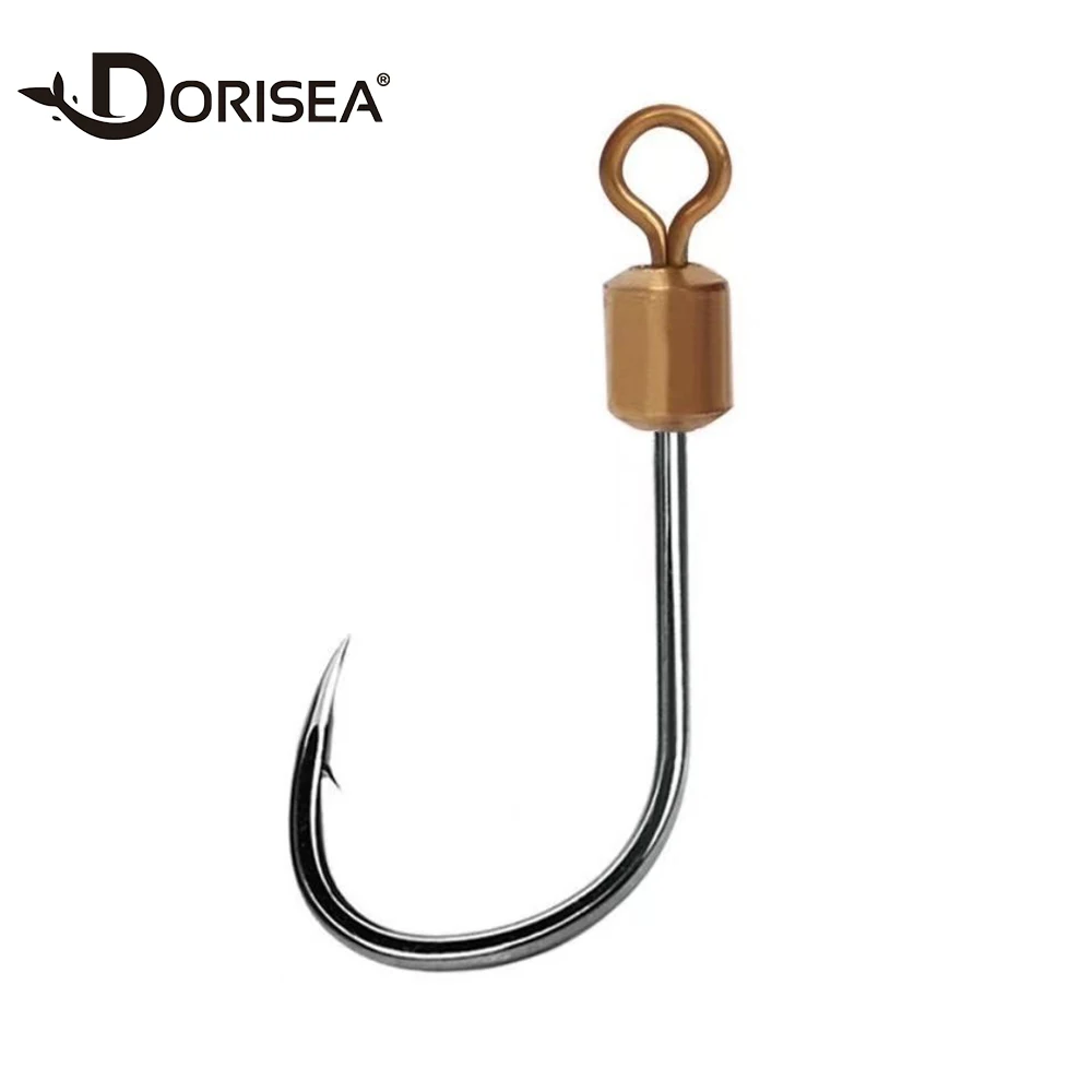 DORISEA 5Pcs/Pack High Carbon Steel Swivel Iseni Fishing Hook