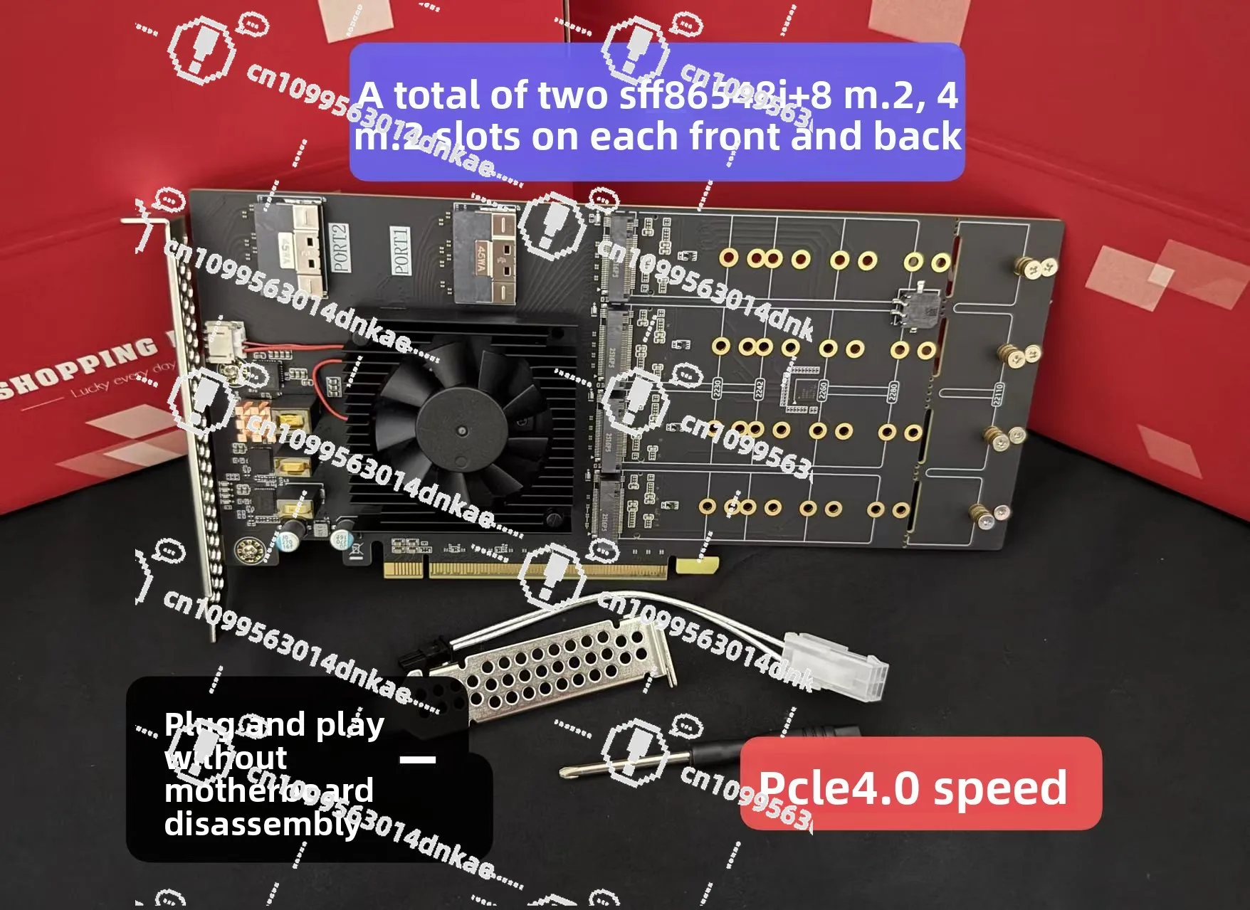 Free Splitting and Free Drive PCIE 4.0 Twelve Disc M.2 /U2 Full/half High PCIE Expansion Card