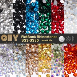 SS3-SS30 Top Quality Crystal Rhinestones Flat Back Glass Non Hotfix Strass Stones Decorations Glitter Stones Nail Art Accessorie