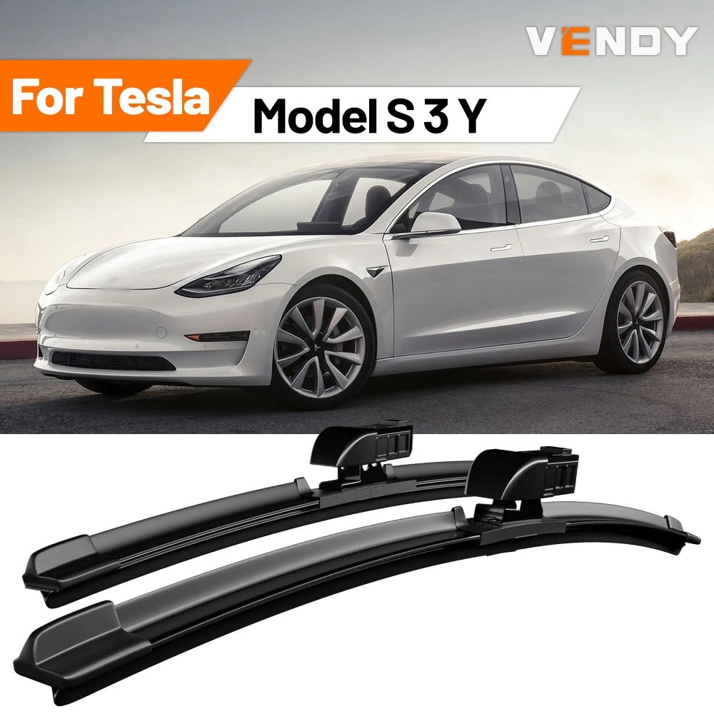 Für Tesla Model S 3 Y 2 Stück Frontscheibenwischer Gummi-Wischerblätter Auto-Zubehör