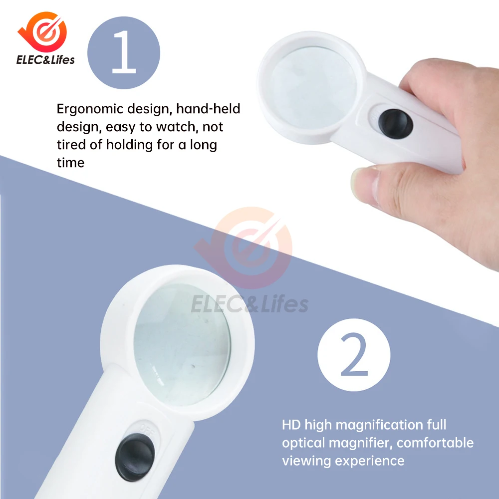 8X Magnifying Glass Handheld Reading Magnifier For Seniors & Kids Real Glass Magnifying Lens For Book Newspaper Reading