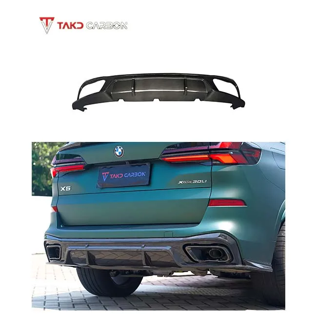 

TAKD Carbon High Quality Dry Carbon Fiber Rear Bumper Lip Diffuser With Wrap Angle for bmws X5 G05 2022-UP