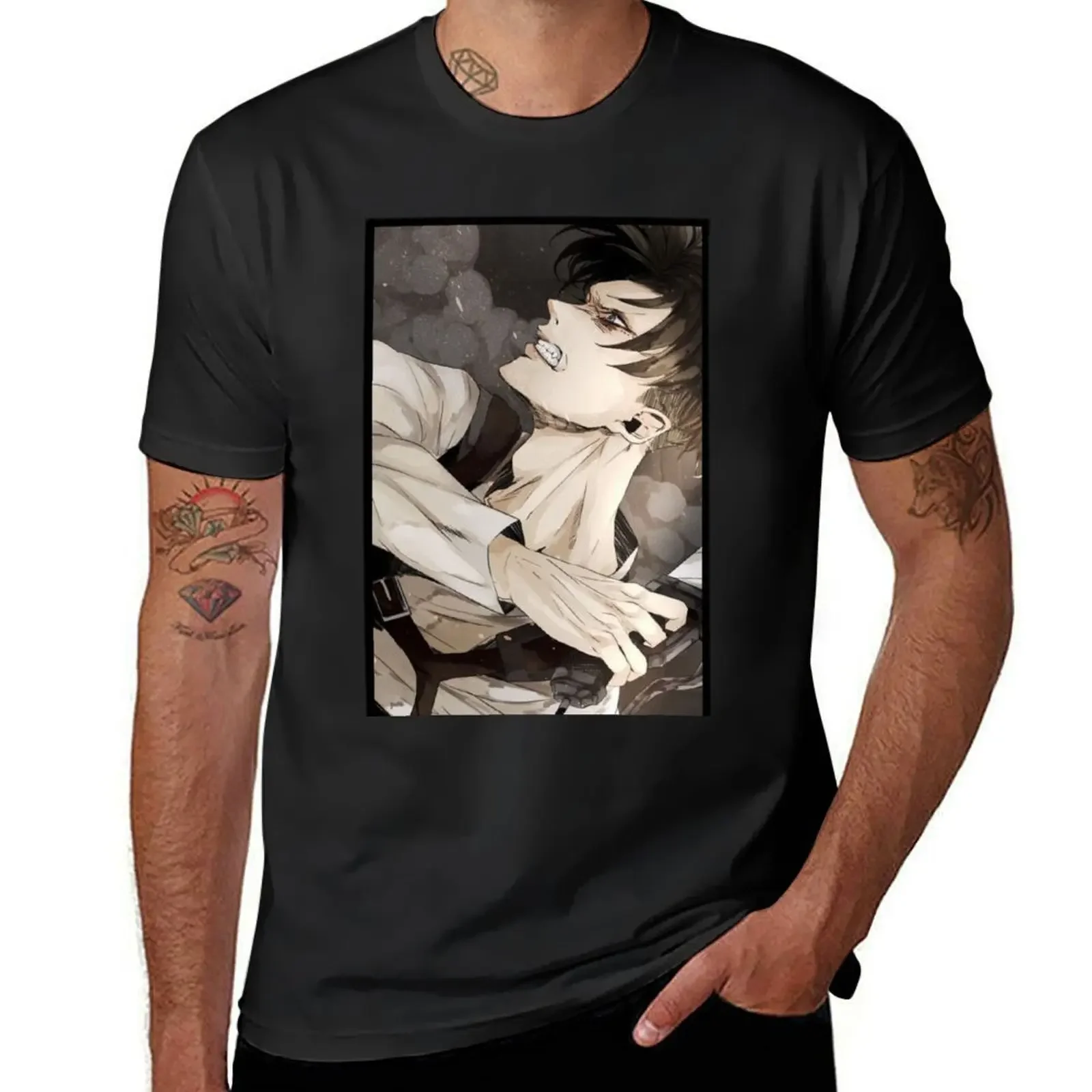 

Levi Ackerman T-Shirt oversizeds anime blue lock men clothings