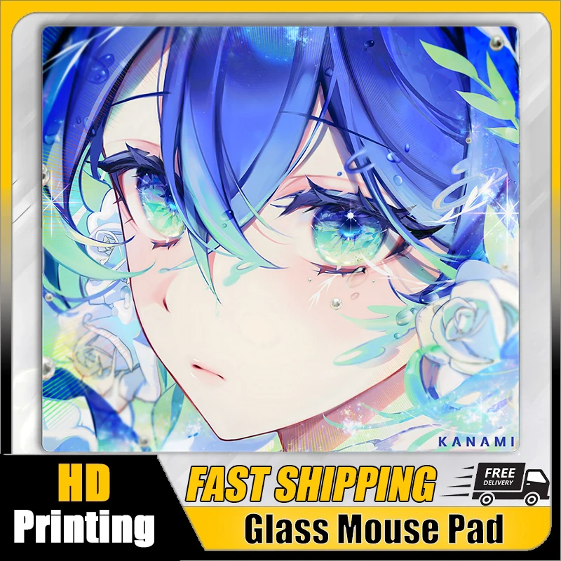 K-Kanami Glass Mouse Pad Anime Limited Edition Replica Gaming Tempered Glass Mouse Pad E-sports Gaming Table Pad FPS Customized