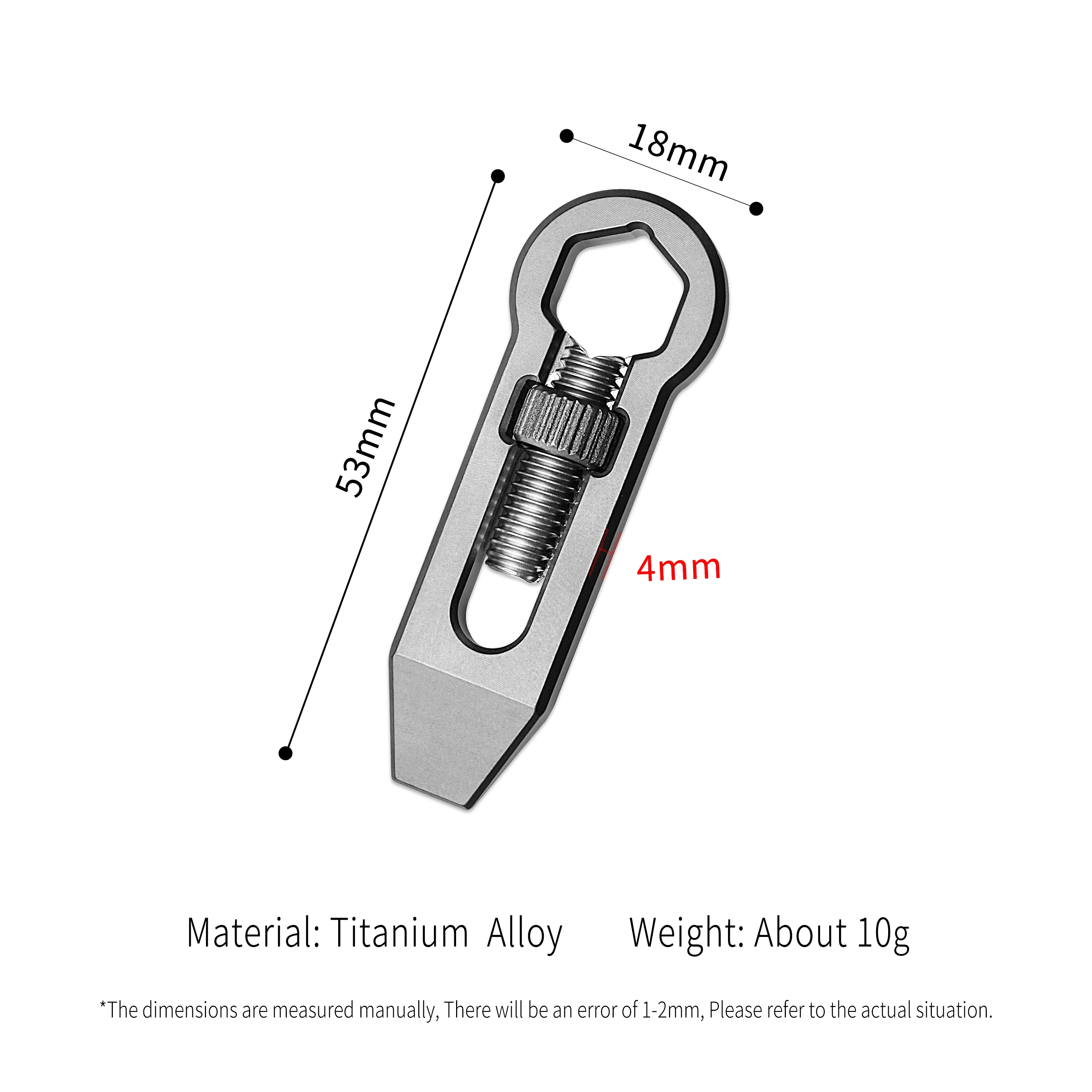 Titanium Alloy Hexagon Wrench Mini EDC Pry Bar Bottle Opener Keychain Tool Combination Outdoor Camp Hike Gear