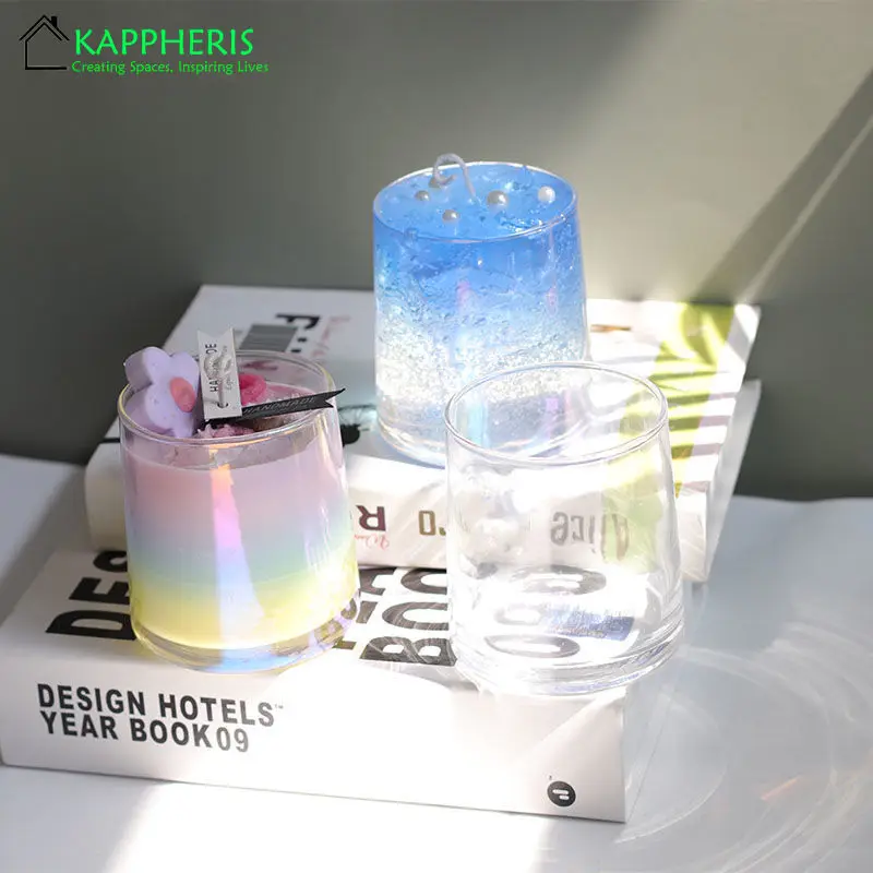 Glass Jar for Aromatherapy DIY Candle Making Kit Candle Container Wholesale Clear Color Home Decoration Volum 130g