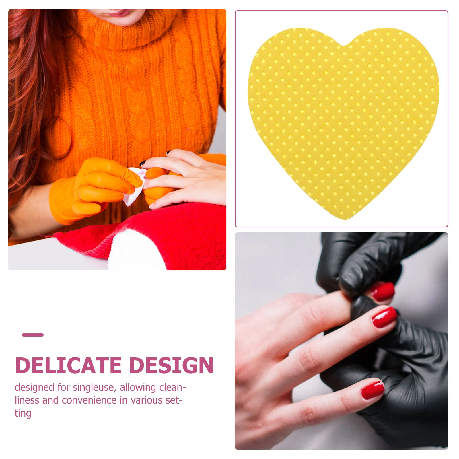 200개 하트 모양 네일 폴리쉬 리무버 패드 부드러운 보풀 없는 면 와이프 젤 매니큐어 제거용 속눈썹 연장 청소용