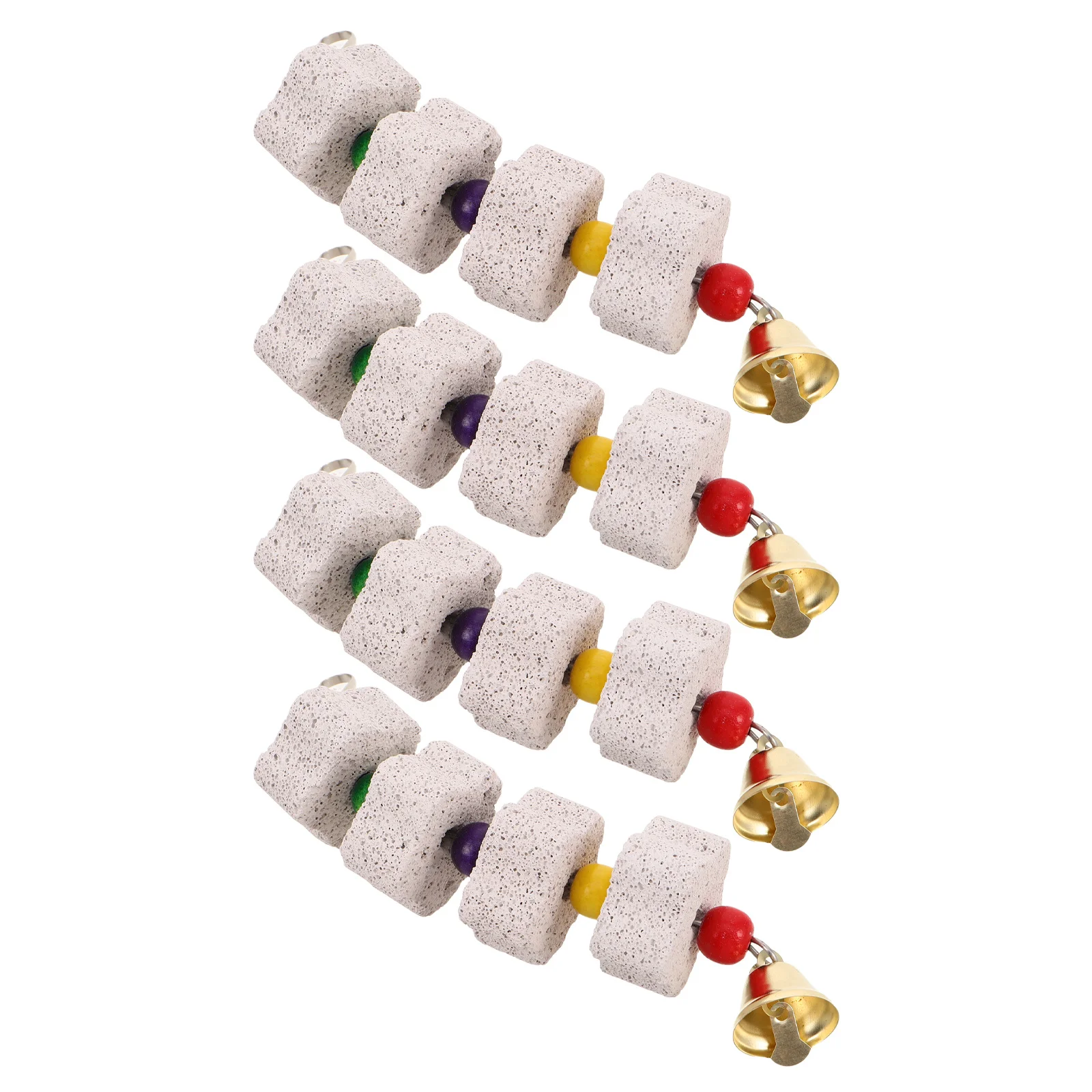 

4pcs Pet Chew Stone For Birds Parrot Beak Grinding Natural Pumice Rock Teeth Cleaning Small Animal Gnawing Block Cage