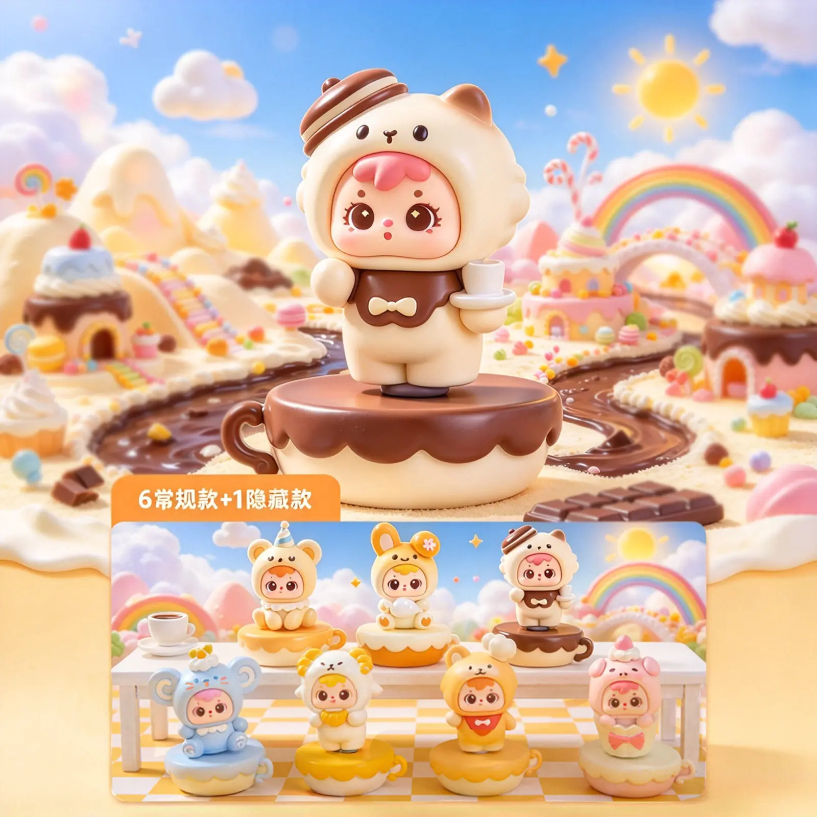 Samuel Sweet Baking House Blind Box Ornament Rotating Home Office Desktop Decoration Statue Trendy Toys Emotional Healing Gifts
