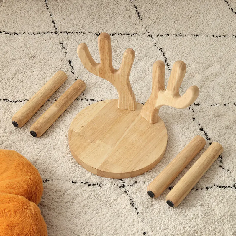 Cute Cloud Backrest Solid Wood Kids Chair Creative Children Low Stool Household Seat Entryway Shoe Changing Living Room Decor