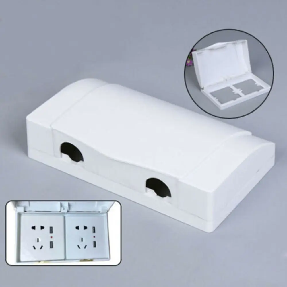 1PC White Unisex Waterproof Splash Box Electric Plug Cover Double Sockets  Protector