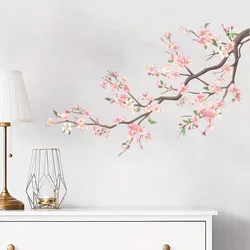 1Pc Watercolor Bird Plum Peach Blossom Wall Stickers For Wall Windows Bedroom Decoration Children Kids Room Decor For House