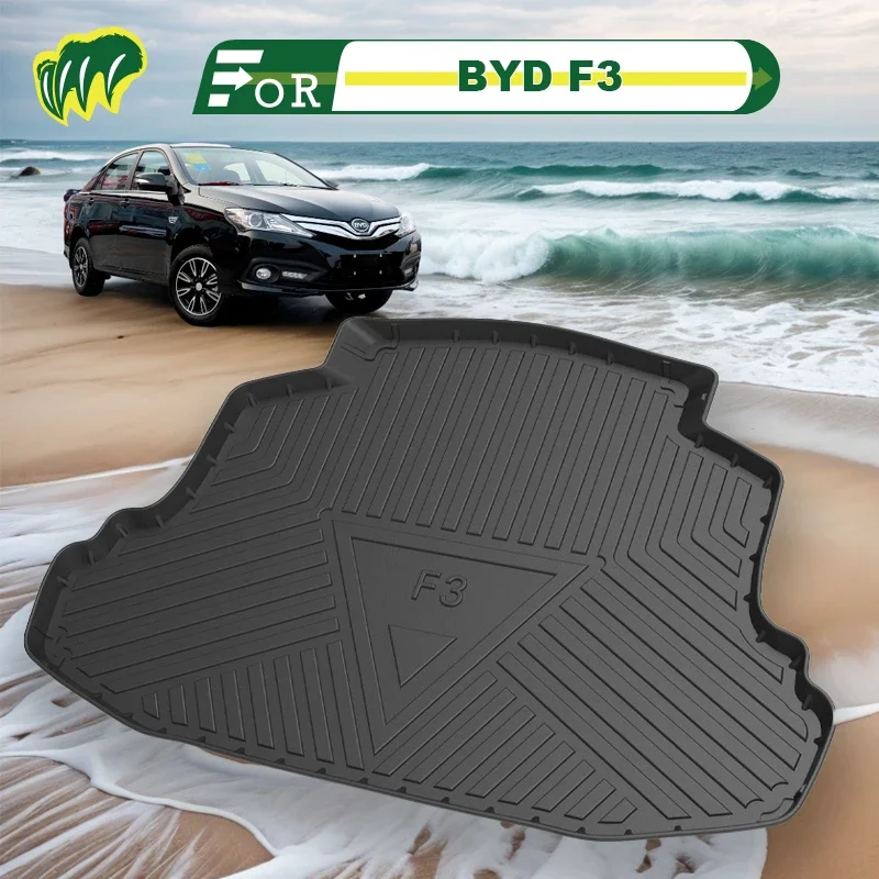 For BYD F3 11 12 13 14 15 16 17 18 2010-2020 Custom Fit Car Trunk Mat All Season Cargo Mat 3D Shaped Laser Measured Trunk Liners