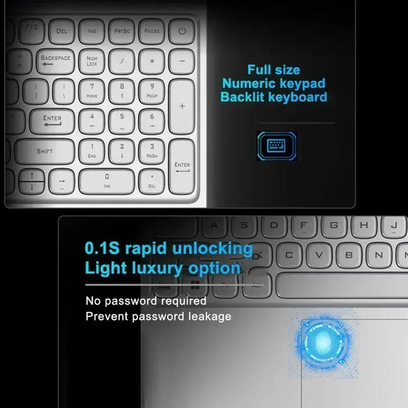 NEW  Laptop Intel N95 4K HD 120HZ Display 32GB+2TB Windows 11 Pro Office Gaming Notebook Computer Fingerprint Unlock PC