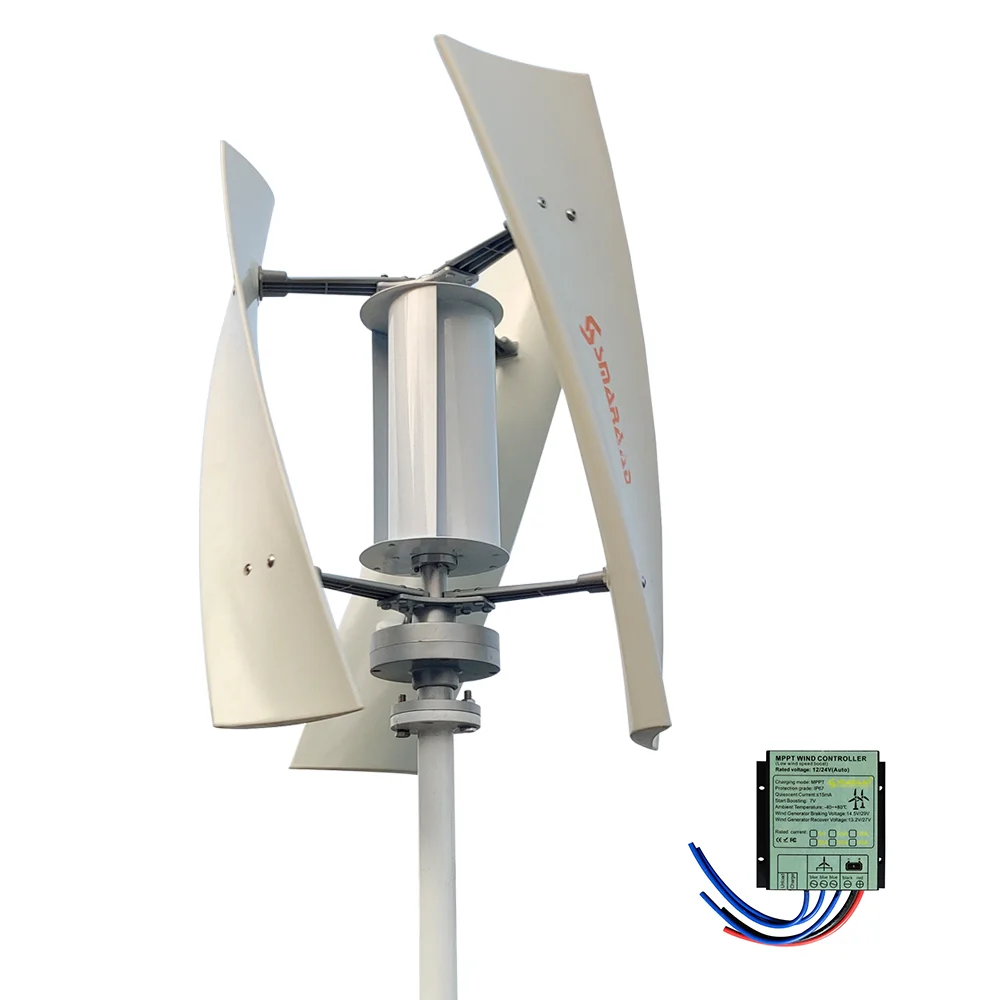 EU-levering 3KW 6KW verticale windturbine 24V/48V geluidsarme huishoudelijke 220V met gratis laadcontroller