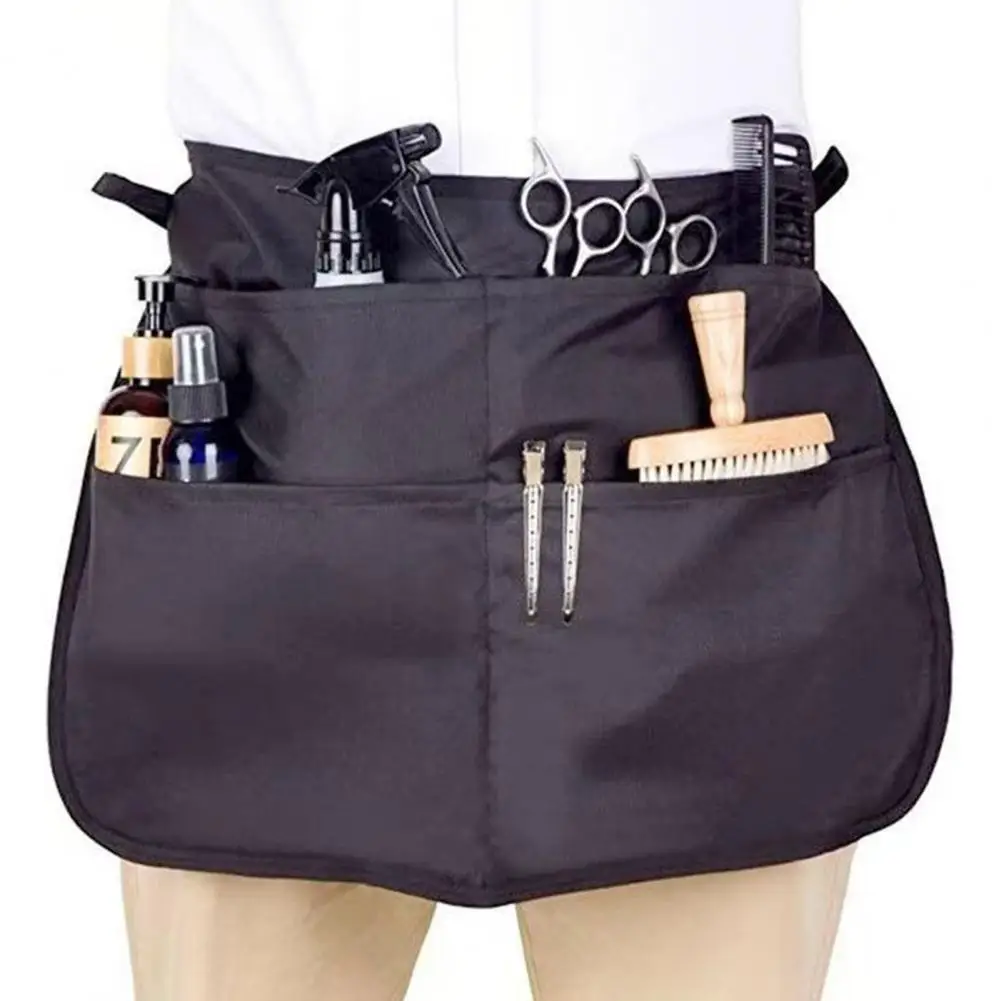 Stylist Apron with Adjustable Belt Apron with Pockets Professional Hair Stylist Half Apron with 5 Pockets Adjustable for Barbers