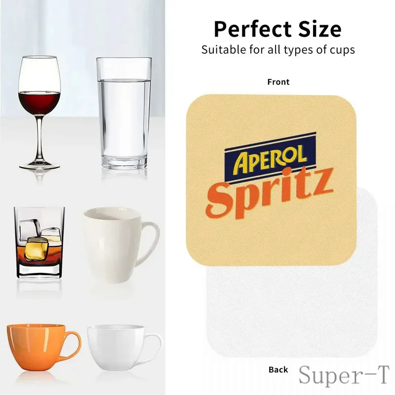 Aperol Spritz Coasters Kitchen Placemats Non-slip Insulation Cup Coffee Mats For Decor Home Tableware Pads Set of 4