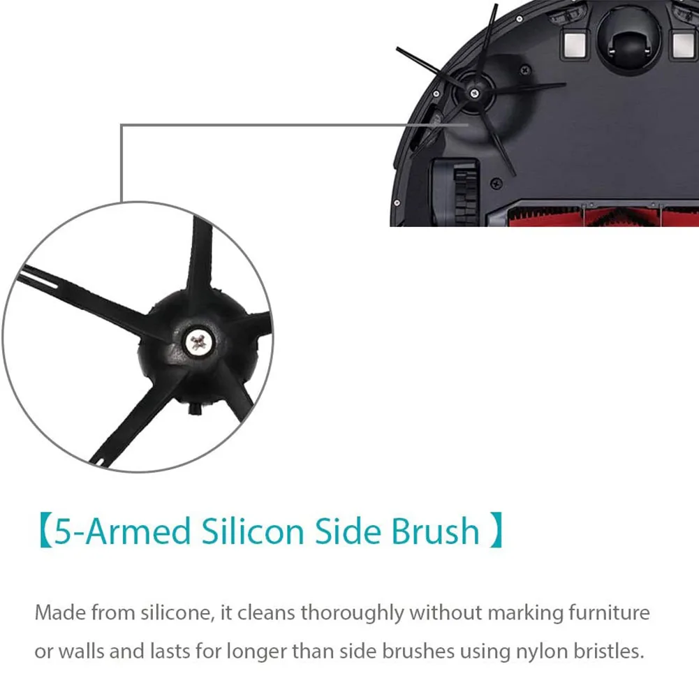 Brosse latérale noire pour Xiaomi Roborock, pièces d'aspirateur robot, S7 Max, S7 Maxv, T7S, T7S Plus Dock, S5 MAX, S50, S55, E35, E2