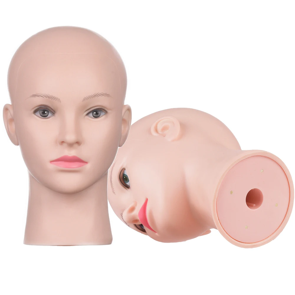 

Professional Makeup Doll Head Bald Manikin Model For Making Wigs Styling Caps Hairdressing Hat Headwear Display Stand