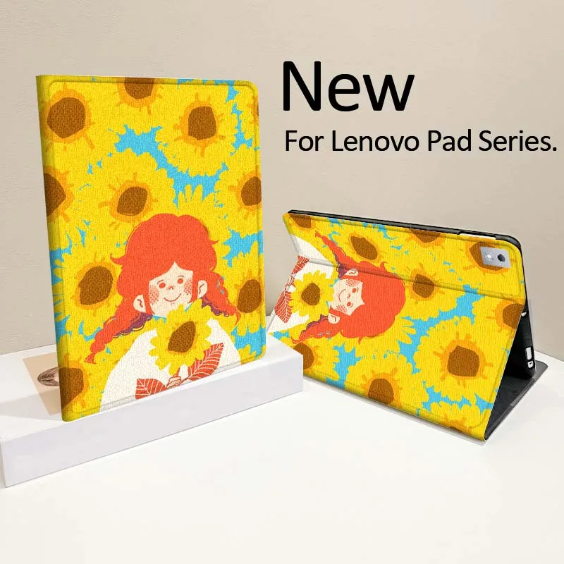 

Character Flora Illustration For Lenovo Tab Xiaoxin Pad 700 Y900 Gen4 K10 P11 GT K11 3rd P11 P12 Plus Pro Gen Tablet Case
