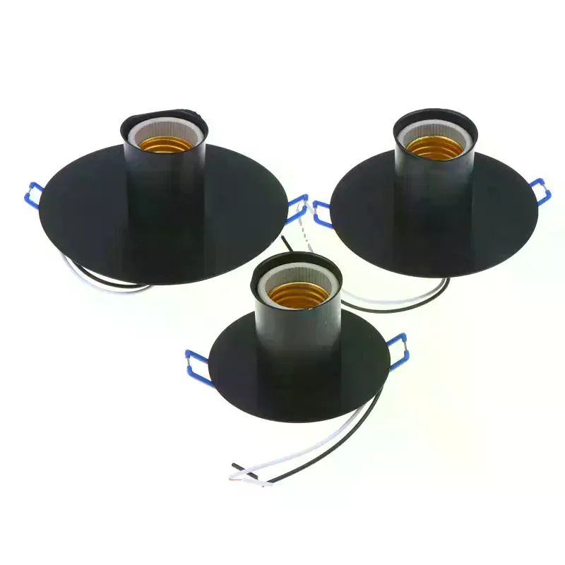 Socket Ceramic Lamp Holder With Metal Cap Spring Bracket E27 Cassette Lamp Base Surface Mounted Embedded Spring Lamp Holder E27