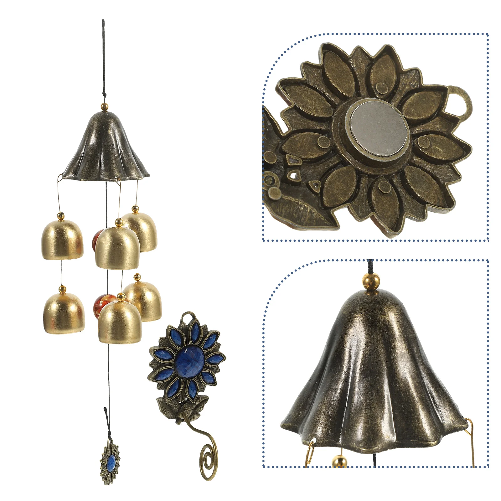 Delicate Metal Wind Chime Vintage Bell Pendant Home Garden Decor Exquisite Sound Indoor Outdoor Hanging Ornament