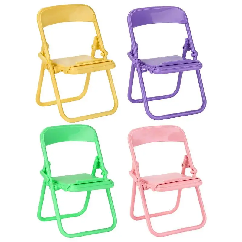 Colorful Mini Chair Shape Mobile Phone Stand Portable Cute Adjustable Folding Stool Lazy Phone Desktop Holder Cell Phone