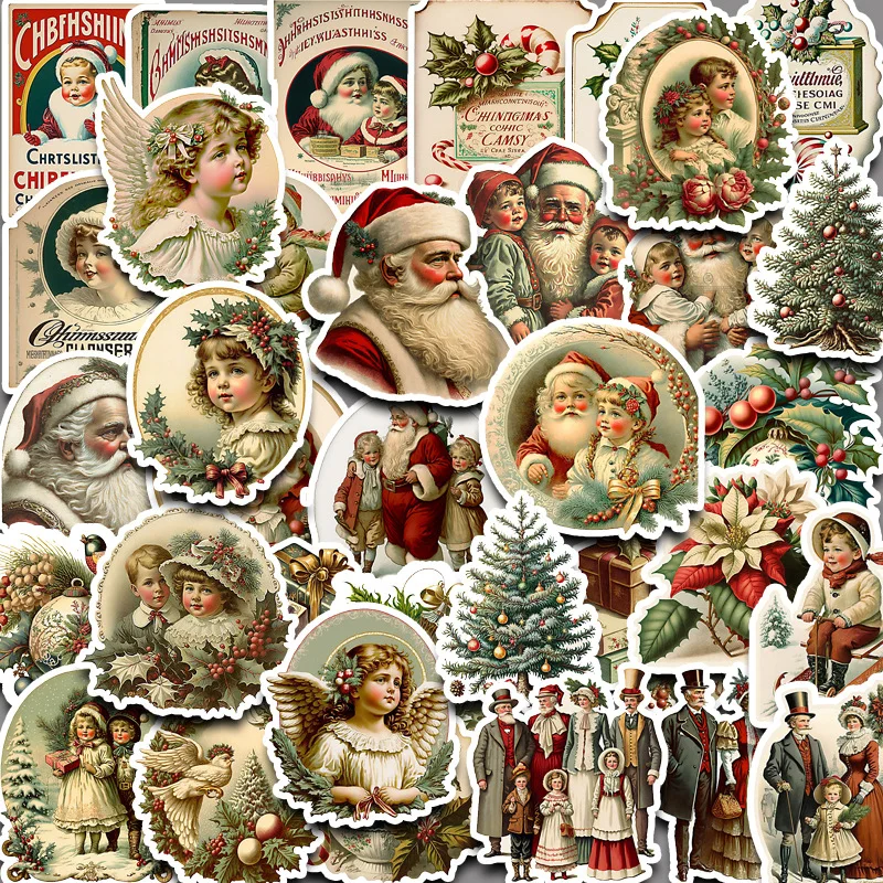 36pcs/bag New Year and Christmas series stickers and scrapbooks DIY Happy Project collage decoration