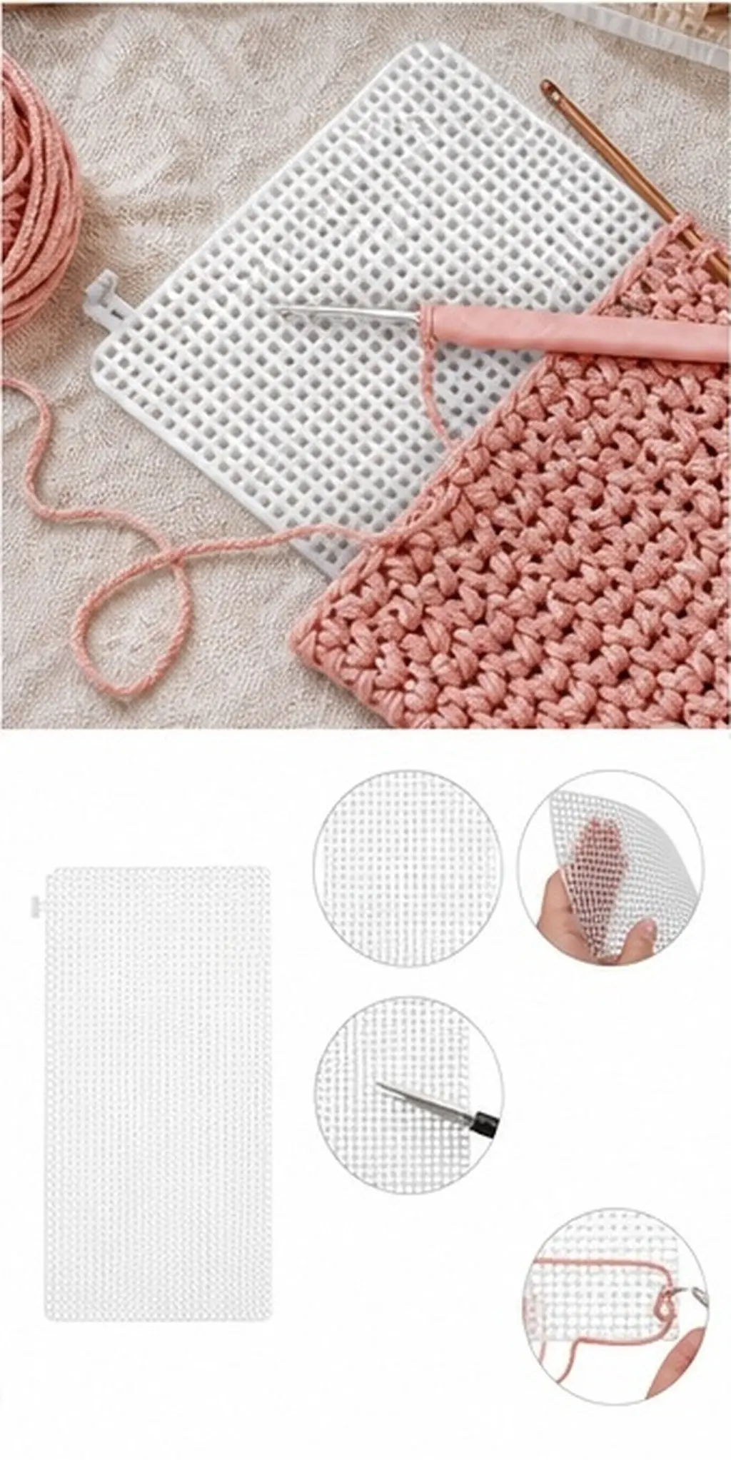 6Pcs Premium DIY Bag Weaving Board Plastic Grid Plate for Handbag Wallet Knitting Crochet Embroidery Sewing Craft Projects