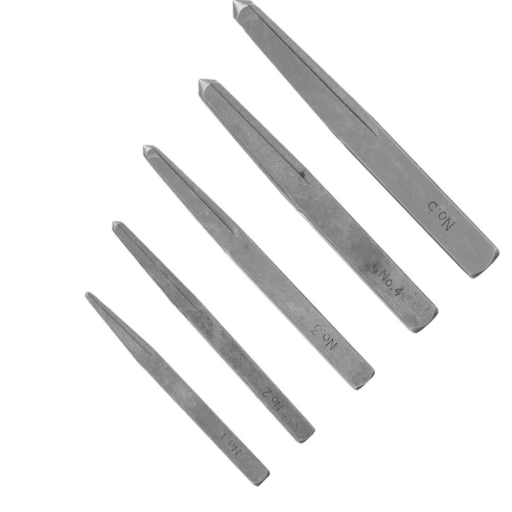 5 Pcs Straight Fluted Easy Out Bolt Extractor Set M4-M18 3/16-Inch to 5/8-Inch Straight Fluted Screw Extractor Square Type