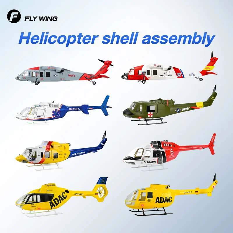 Helicóptero RC FLYWING Clase 470 Black Hawk MH-60 MH-60R, Simulación de Control Remoto, Modelo de Helicóptero, Accesorios de Carcasa, Sin Movimiento