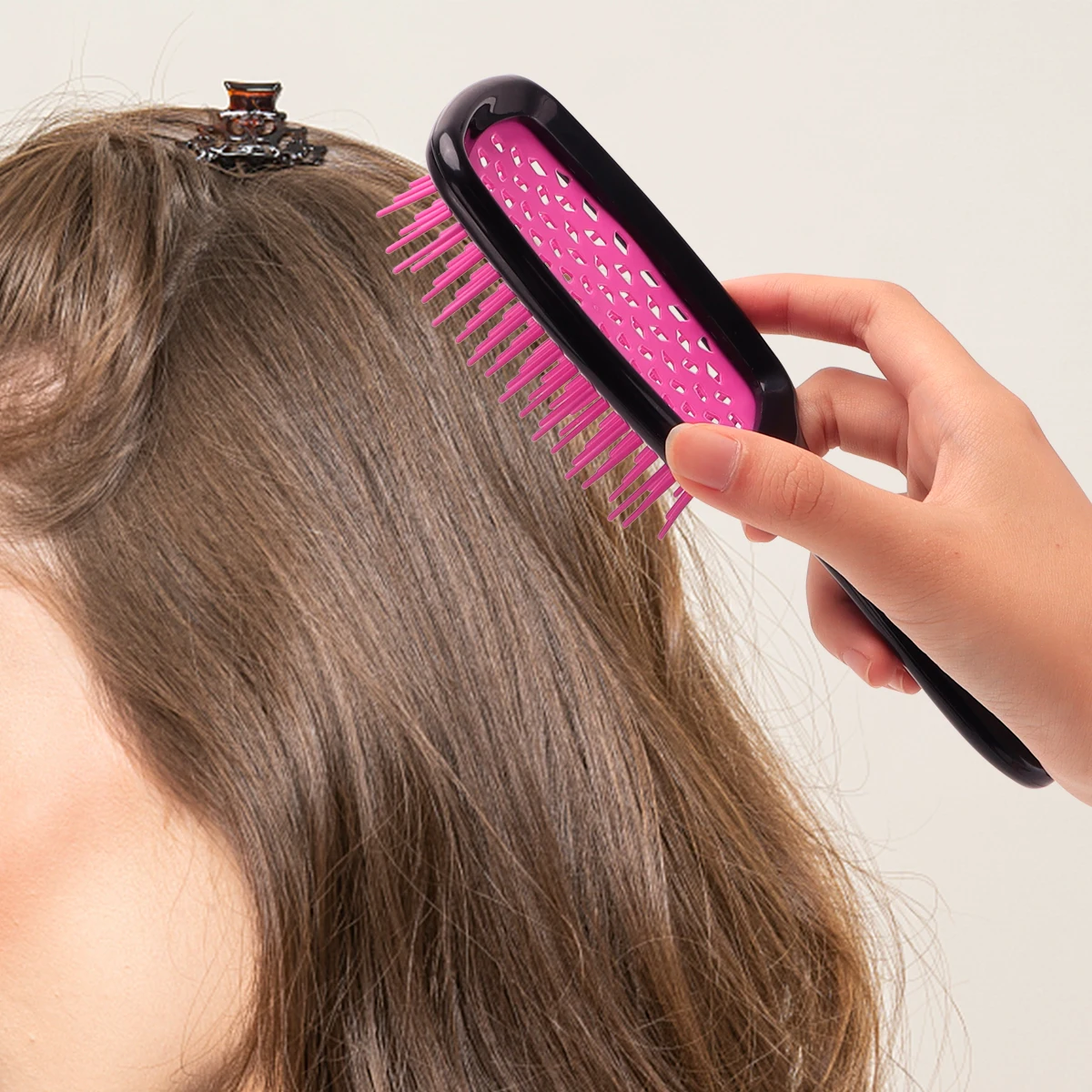 Neue Air Kissen Kamm Verwirrt Haar Kamm Haar Pinsel Massage Anti-statische Aushöhlen Nass Haar Pinsel Barber Pailletten Styling werkzeug – Detail 5