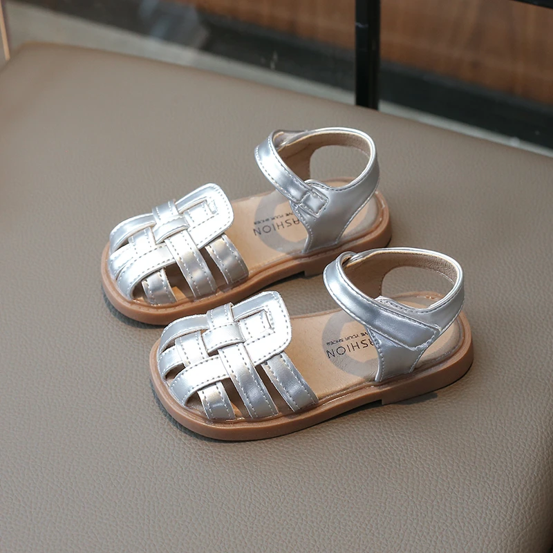 

Children Weave Leather Sandals Toddler Boys Girls Beach Shoes Kids Infant Closed Toe Casual Sport Sandals 3-6Y Sandalias Summer