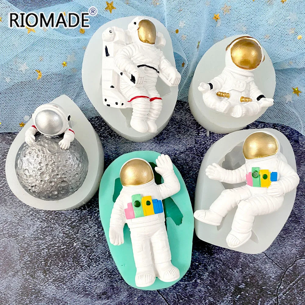 Space Series Astronaut Spacecraft Meteorite Planet Silicone Mold Space Styles Fondant Cake Decorating Tools Chocolate Mould