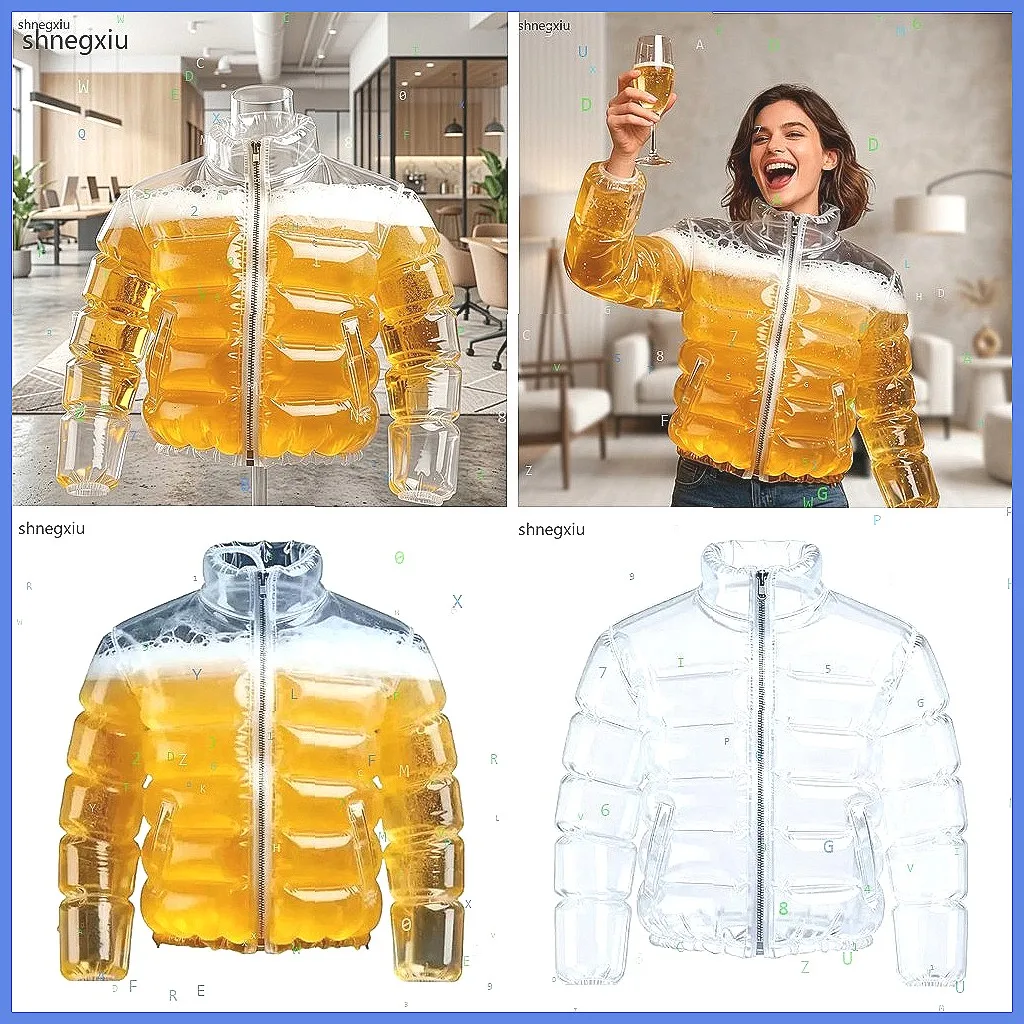 Leak-proof Beer Drinking Vest, Transparent Cooler Jacket for Pool Party Festival Hilarious Gag Gift