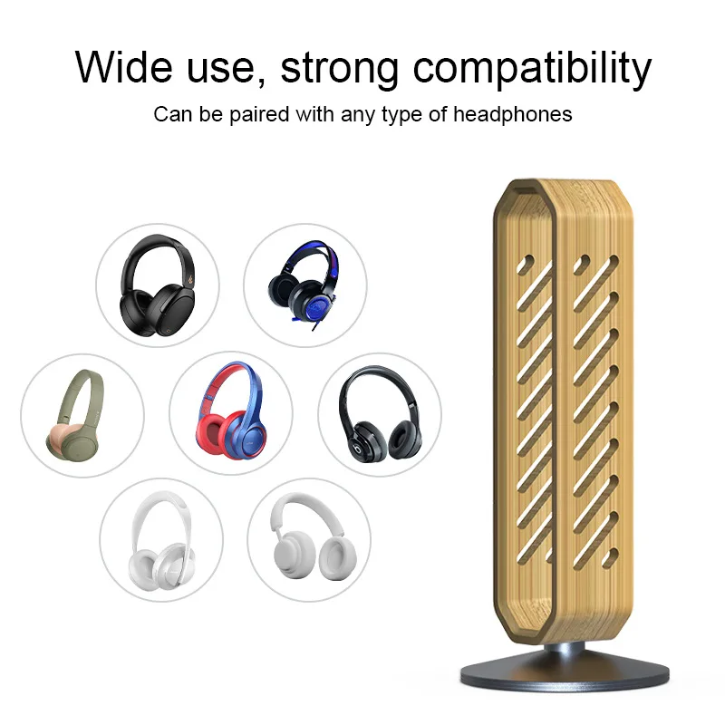 Universal Pure Wood Explosive Small Stand Earphone Stand Display Stand Head Wearing Earphone Stand Wooden Desktop Decoration