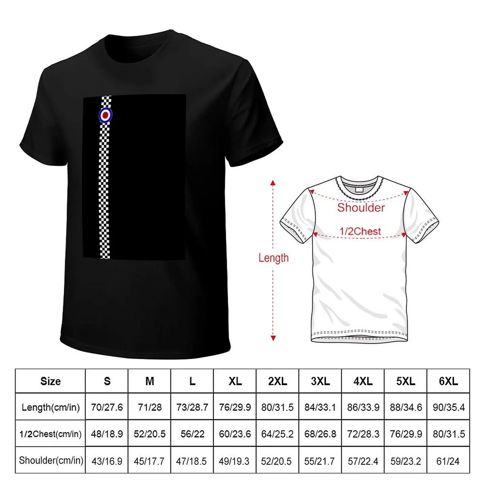 Mod Target and Checkers. T-Shirt Casual Holiday Short Sleeve Tee