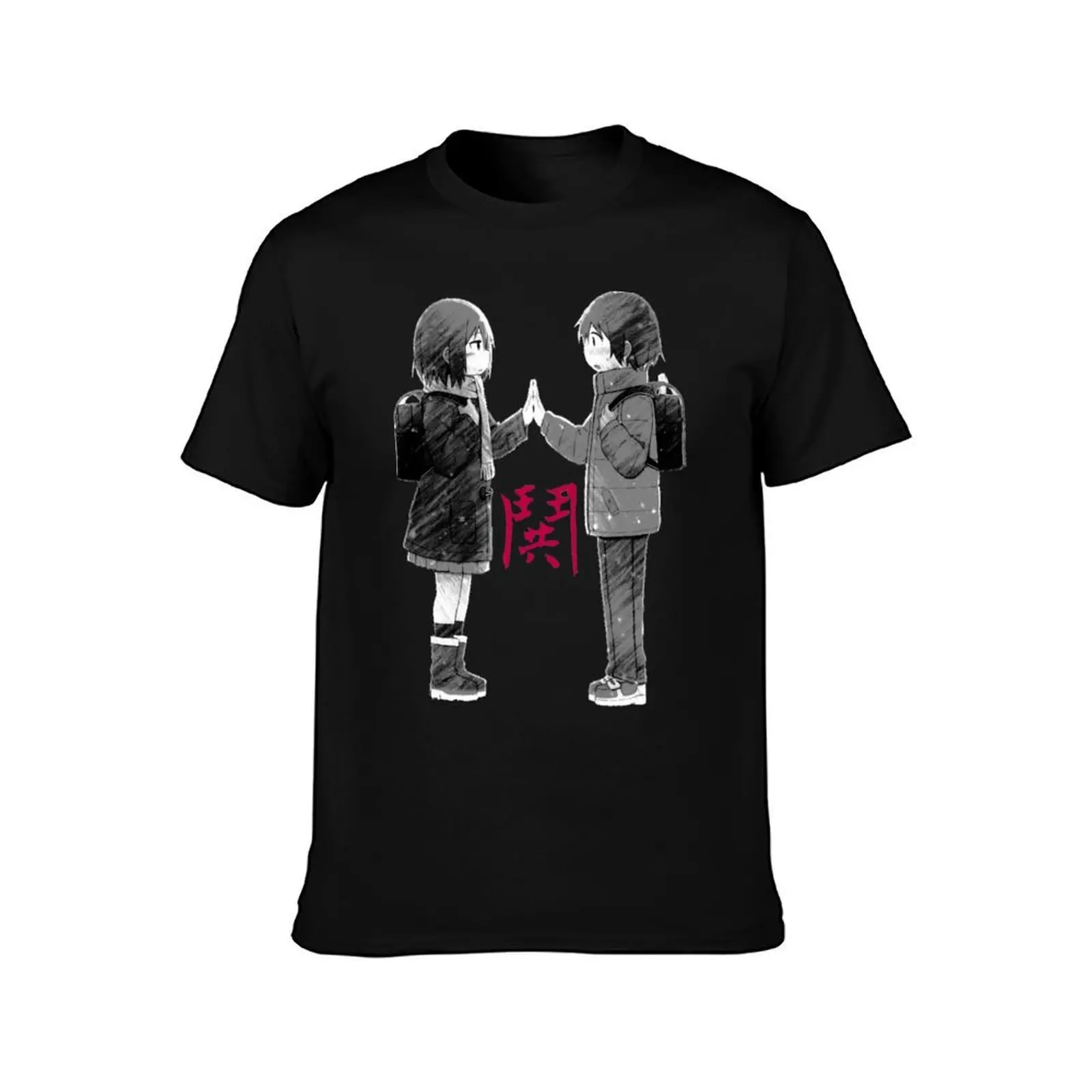Erased - cute Kayo and Saturo fanart ! T-Shirt, Summer Casual Cotton Tee, Oversized Streetwear Tops, Vintage Graphic Print