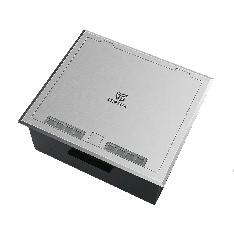 Factory Sale Stainless Steel floor Socket Customized Built in accommodates 4 power module panels side insertion socket