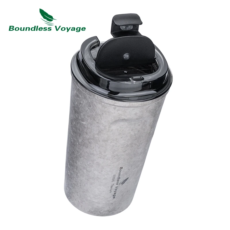 Boundless Voyage Titanium Thermos Cup with Lid Double-Walled Insulated Water Coffee Mug 500ml 3235A