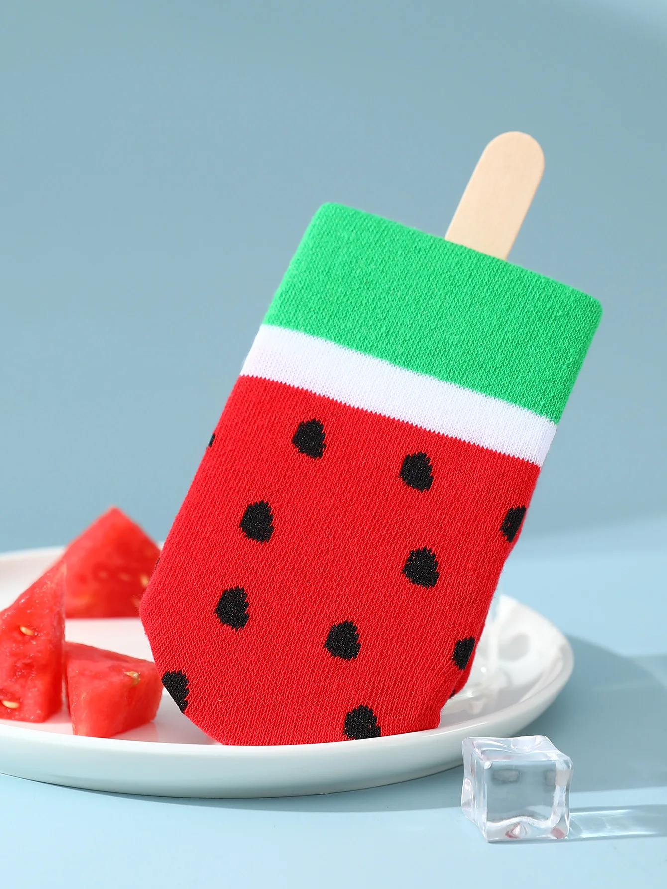 A pair of unique watermelon personalized patterns for men and women, gift socks for friends on Halloween, all season collection