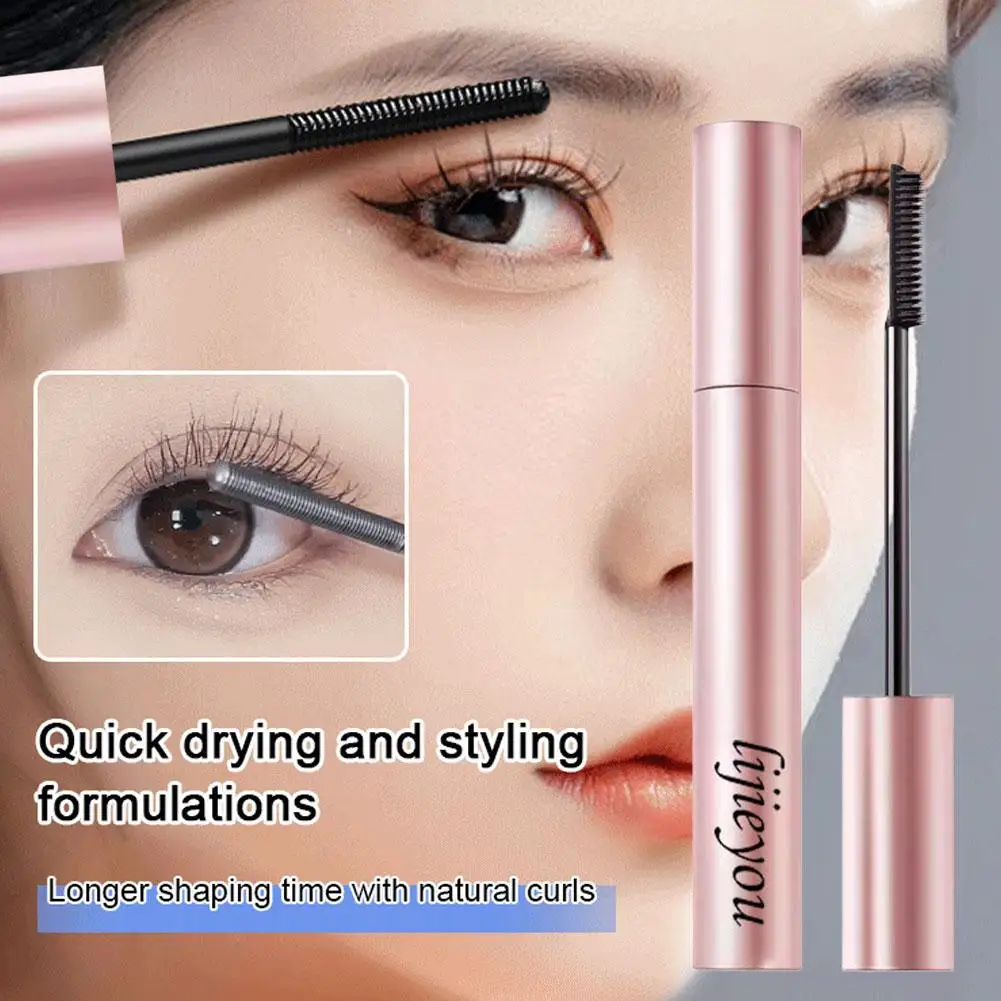 Alarga las pestañas máscara negra volumen Extra maquillaje rizado ultrafino ojos cosmético máscara femenina impermeable Natural La E6D7